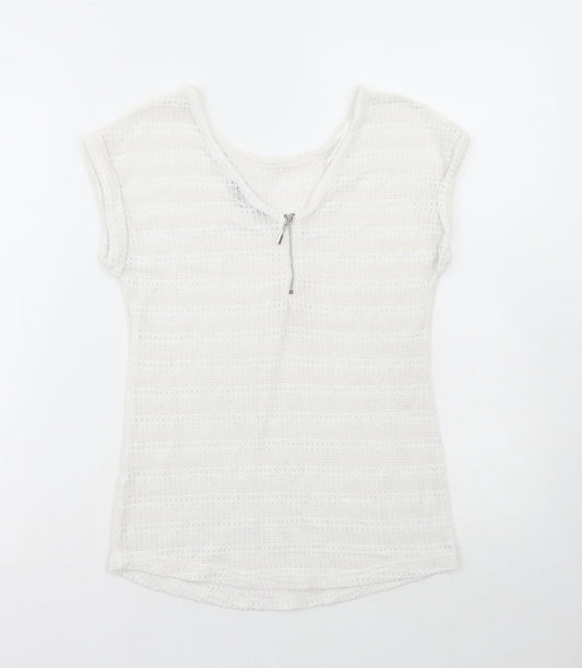 Womens UK Size 6 New Look White Basic T-Shirt