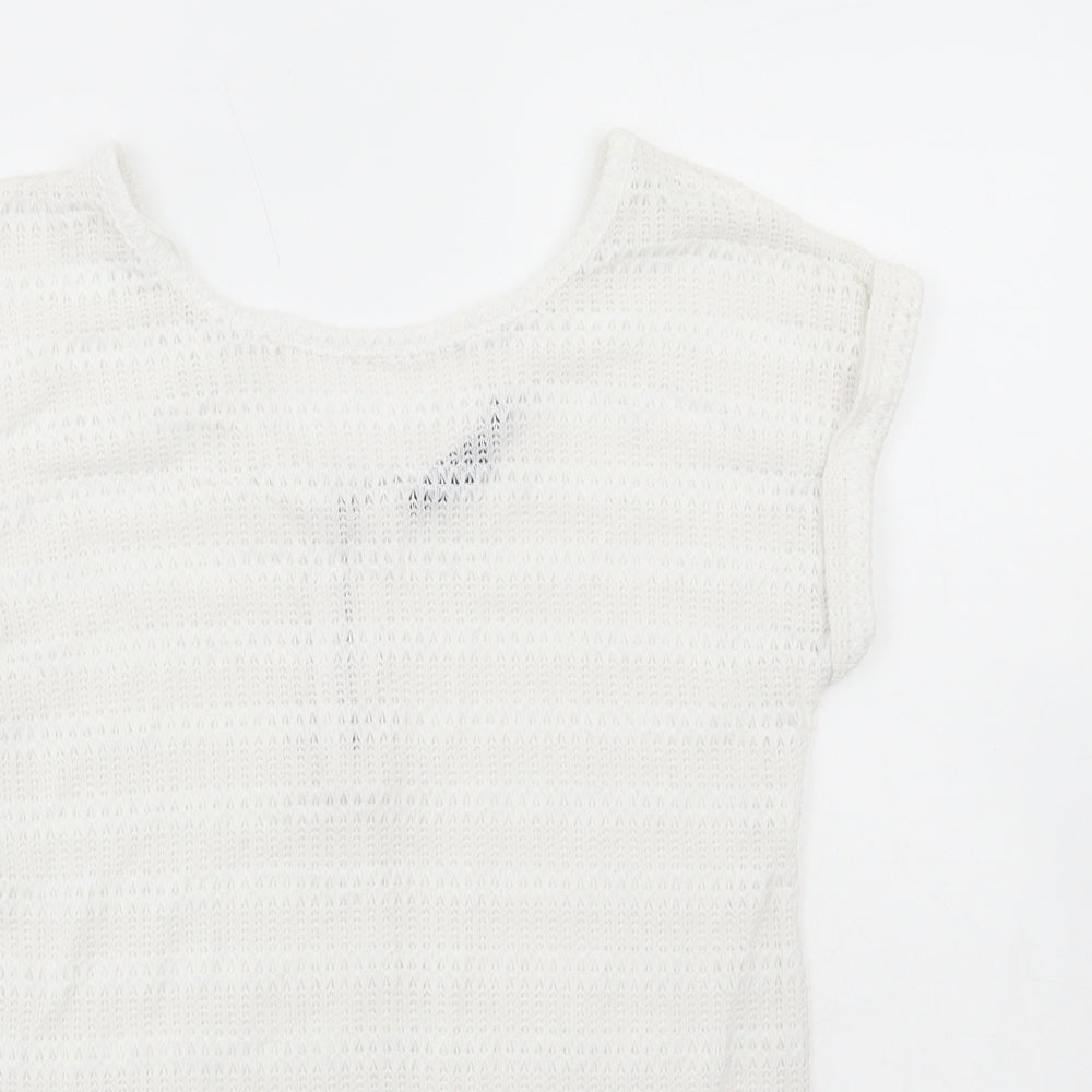 Womens UK Size 6 New Look White Basic T-Shirt