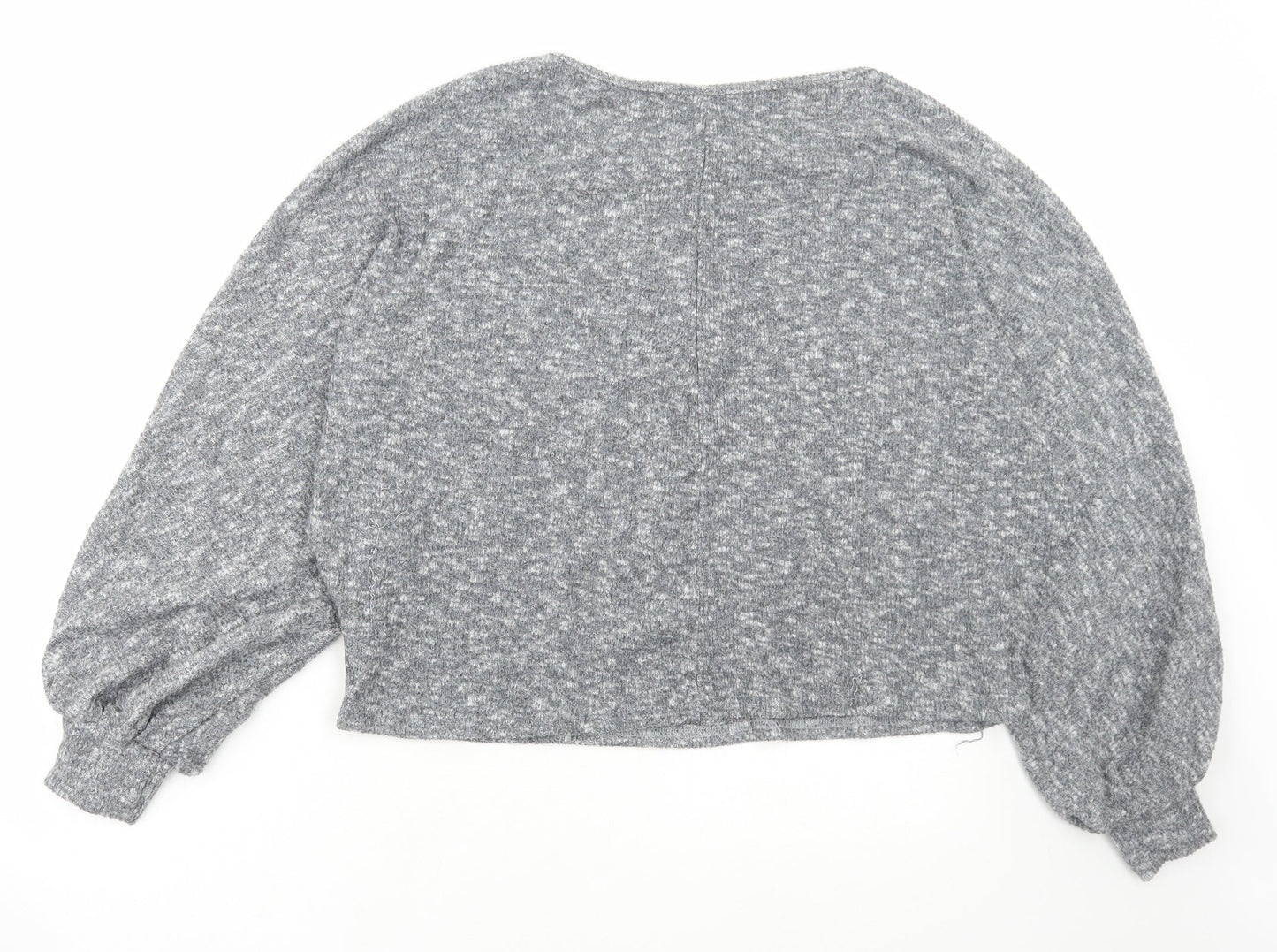 SheIn Womens Grey Scoop Neck Polyester Pullover Jumper Size L