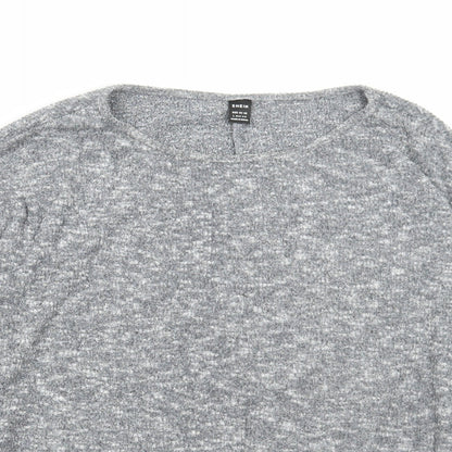 SheIn Womens Grey Scoop Neck Polyester Pullover Jumper Size L