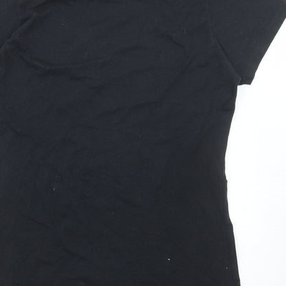 Port & Company Womens Black Cotton Basic T-Shirt Size S Round Neck - Stranger Things