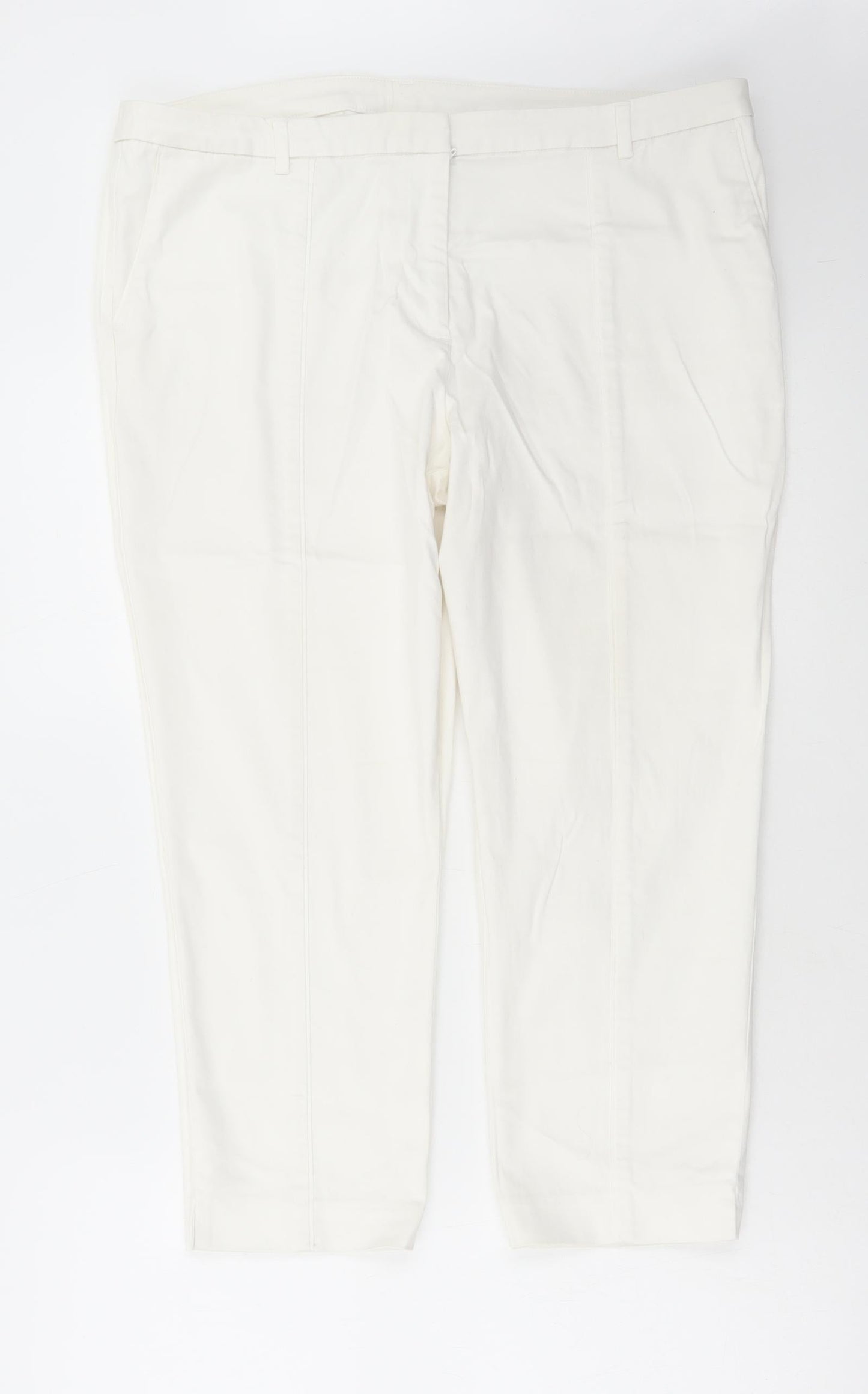 Womens UK Size 38 in Preworn Regular Fit  White Trousers