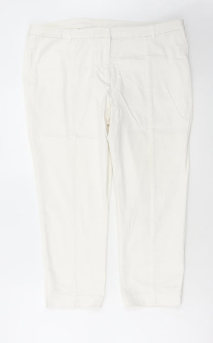 Womens UK Size 38 in Preworn Regular Fit  White Trousers