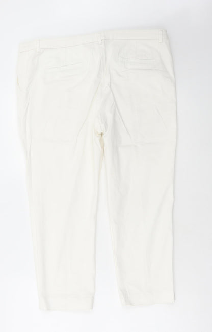 Womens UK Size 38 in Preworn Regular Fit  White Trousers