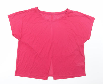 Womens UK Size 14 Marks and Spencer Pink Basic T-Shirt