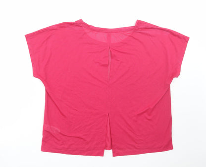 Womens UK Size 14 Marks and Spencer Pink Basic T-Shirt