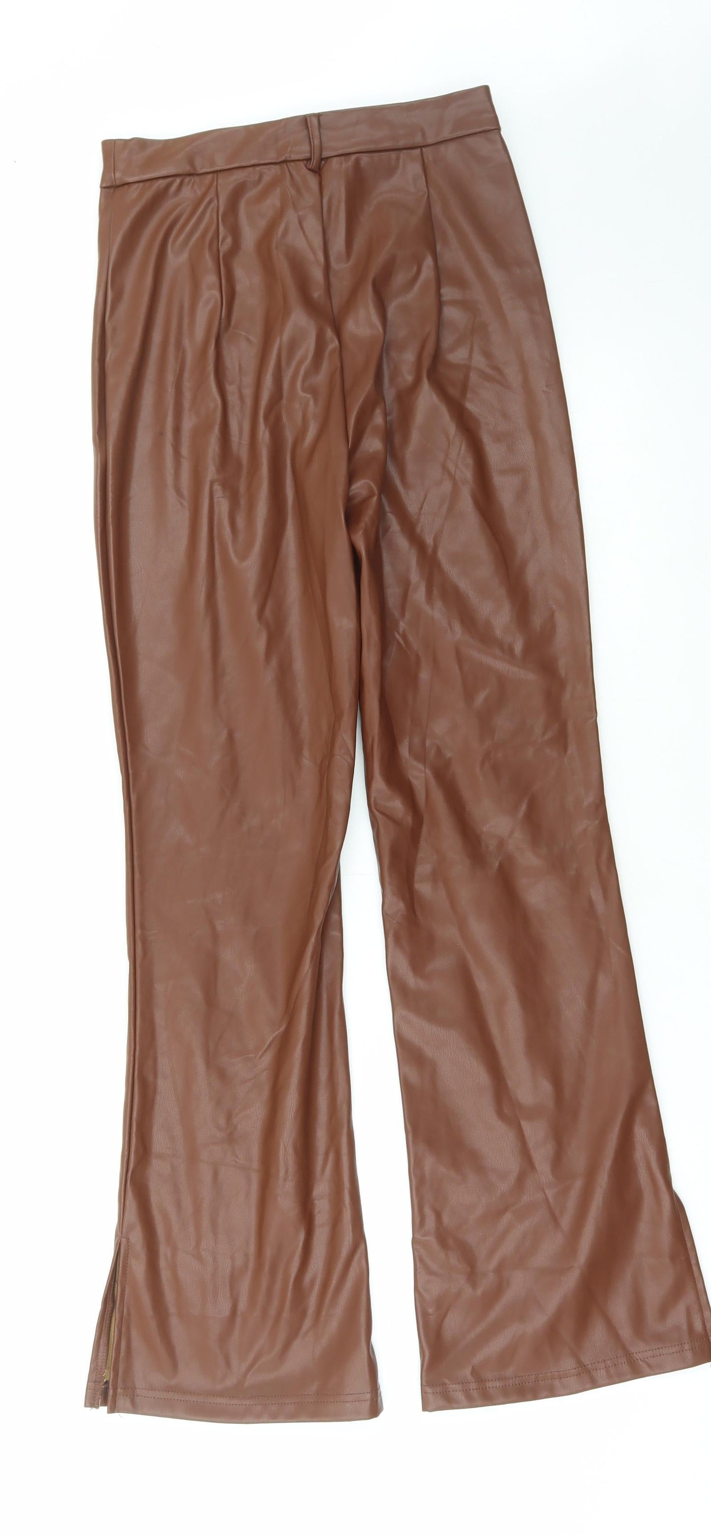 SheIn Womens Brown Polyester Trousers Size XS L29 in Regular Zip
