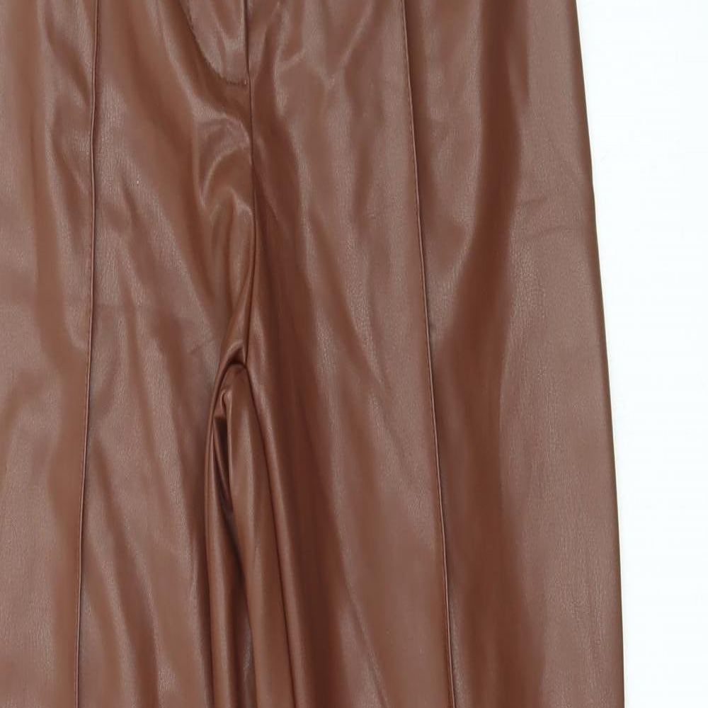 SheIn Womens Brown Polyester Trousers Size XS L29 in Regular Zip