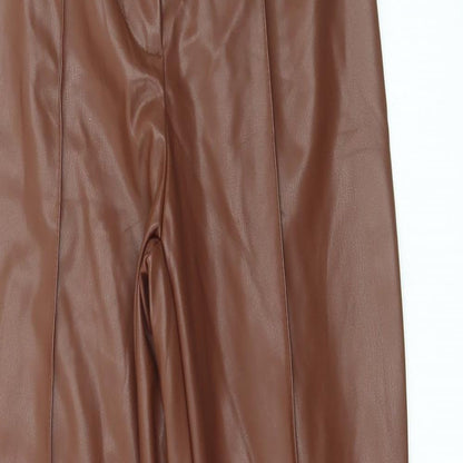 SheIn Womens Brown Polyester Trousers Size XS L29 in Regular Zip