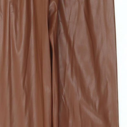 SheIn Womens Brown Polyester Trousers Size XS L29 in Regular Zip