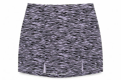 Pull Womens Purple Animal Print Viscose Mini Skirt Size M Zip