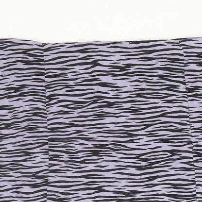 Pull Womens Purple Animal Print Viscose Mini Skirt Size M Zip