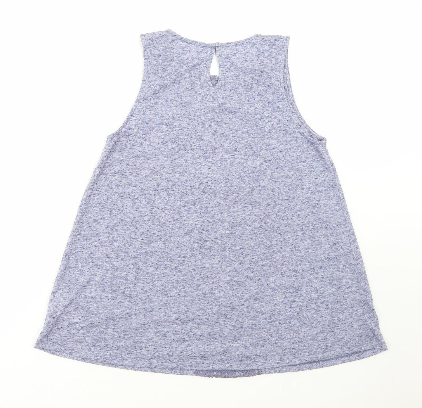 F&F Womens Blue Polyester Basic Tank Size 12 Round Neck