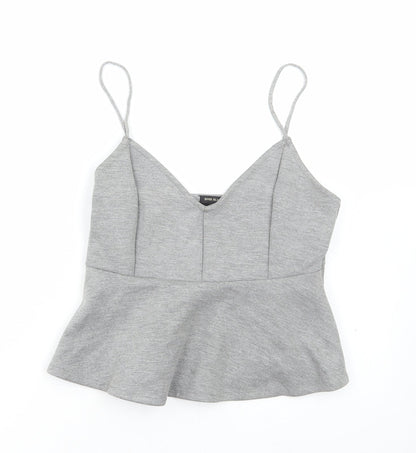 Womens UK Size 12 River Island Grey Cropped T-Shirt
