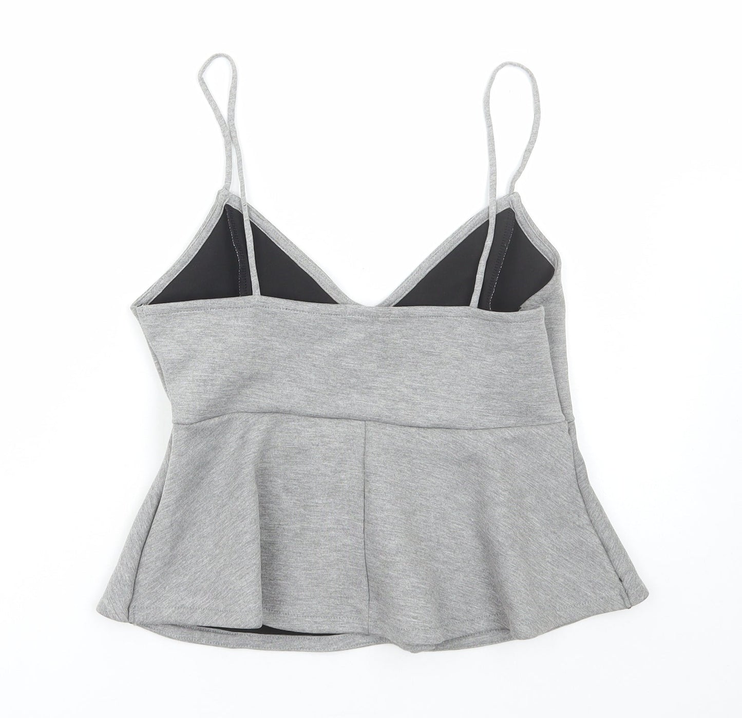 Womens UK Size 12 River Island Grey Cropped T-Shirt