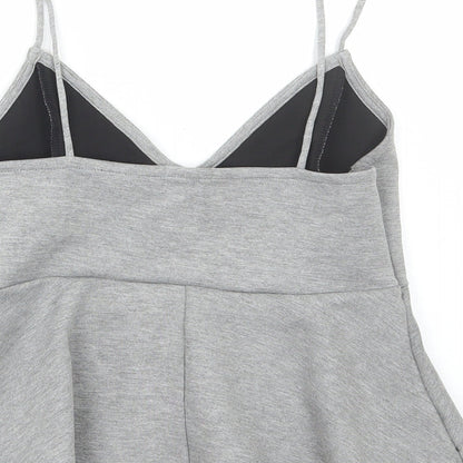 Womens UK Size 12 River Island Grey Cropped T-Shirt