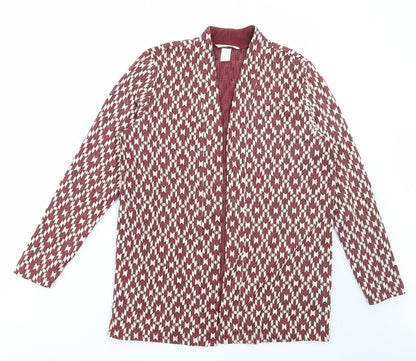Womens UK Size M H&M Red Cardigan Jumper