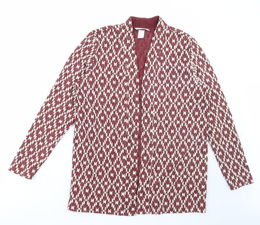 Womens UK Size M H&M Red Cardigan Jumper