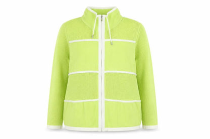 Chicos Womens Green High Neck 100% Cotton Full Zip Jumper Size M