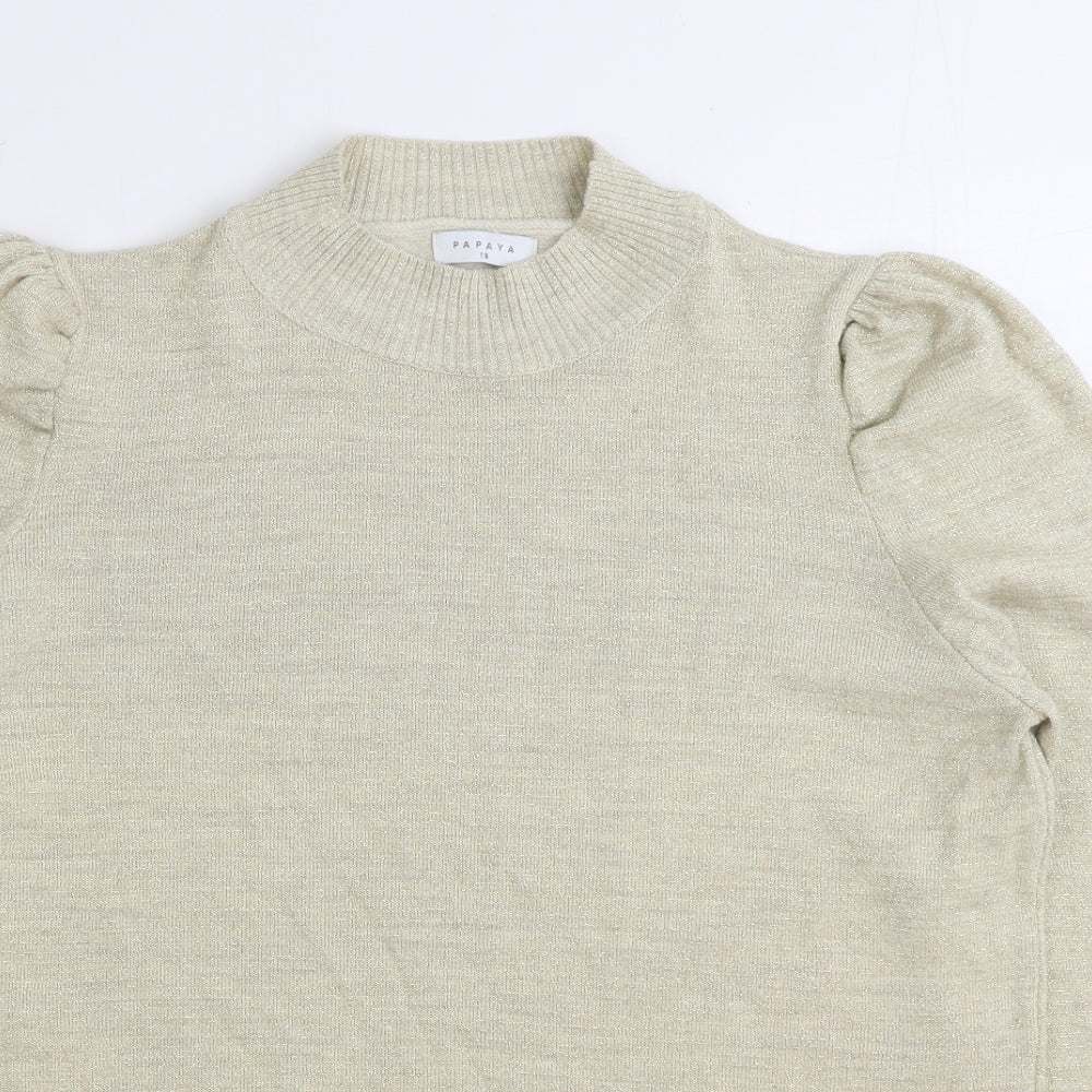 Womens UK Size 18 Matalan Beige Pullover Jumper