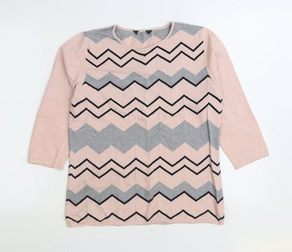 Womens UK Size 12 Bonmarché Pink Pullover Jumper