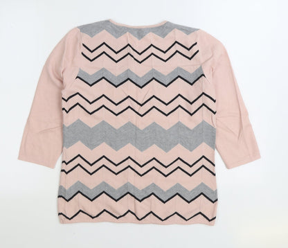 Womens UK Size 12 Bonmarché Pink Pullover Jumper