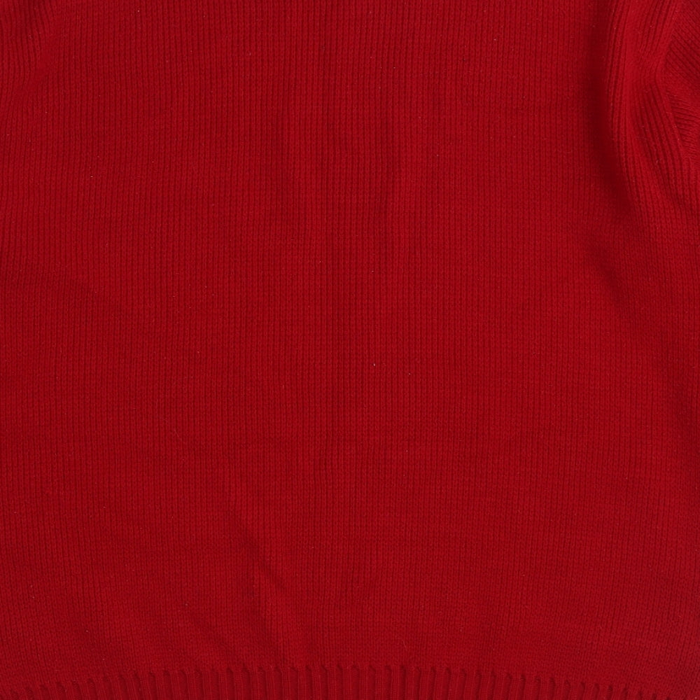 Ryan Mens Red Round Neck Acrylic Pullover Jumper Size M - Christmas Santa