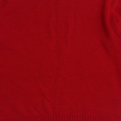 Ryan Mens Red Round Neck Acrylic Pullover Jumper Size M - Christmas Santa