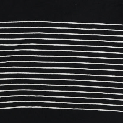 Primark Womens Black V-Neck Striped Acrylic Pullover Jumper Size S