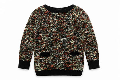 La Femme Womens Multicoloured Boat Neck Geometric Polyester Pullover Jumper Size M