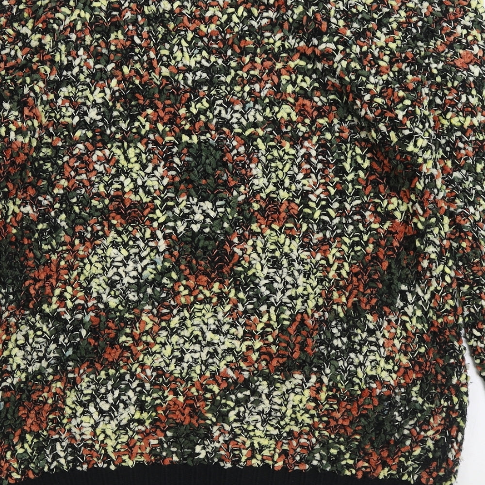 La Femme Womens Multicoloured Boat Neck Geometric Polyester Pullover Jumper Size M