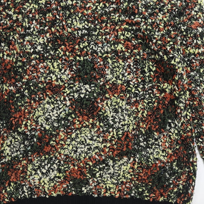 La Femme Womens Multicoloured Boat Neck Geometric Polyester Pullover Jumper Size M