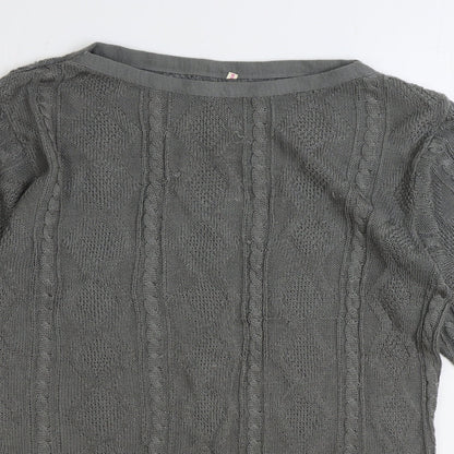 Womens UK Size One Size Preworn Grey Pullover Jumper