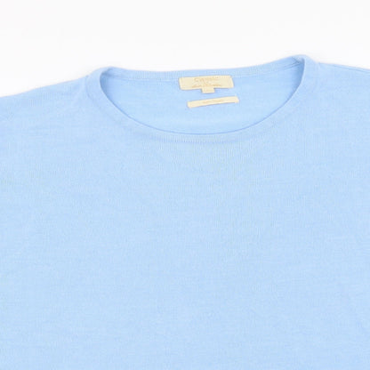 Classic Womens Blue Round Neck Acrylic Pullover Jumper Size L