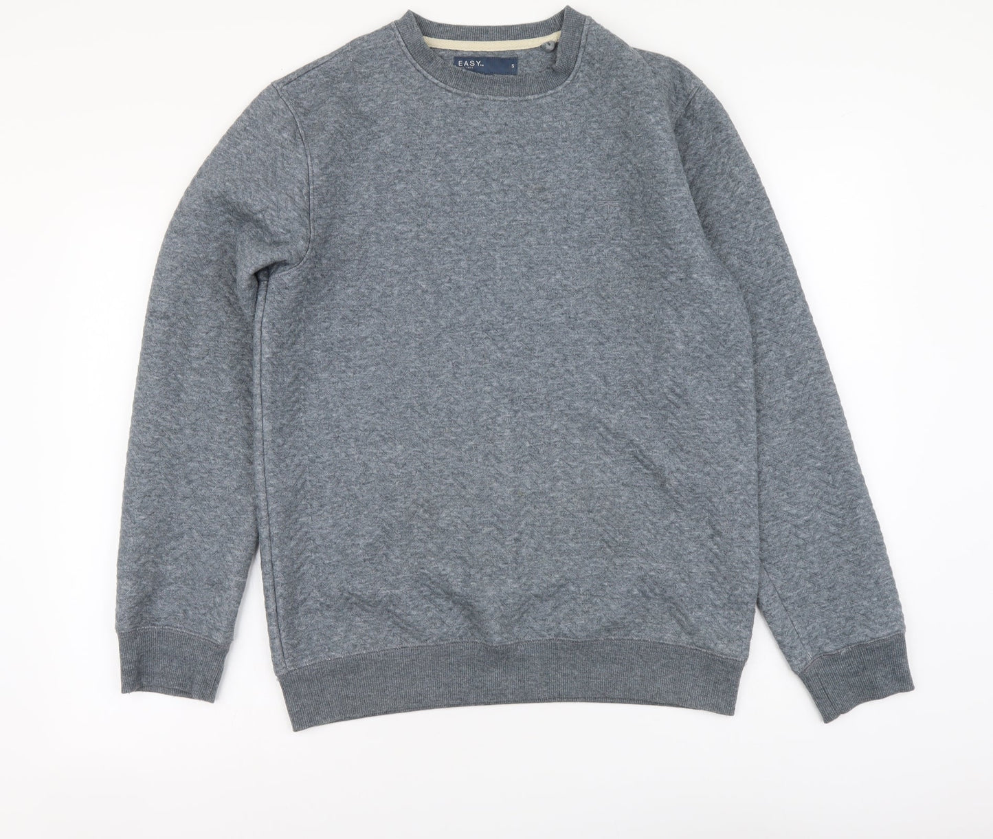 Mens UK Size S Easy Blue Henley Hoodie