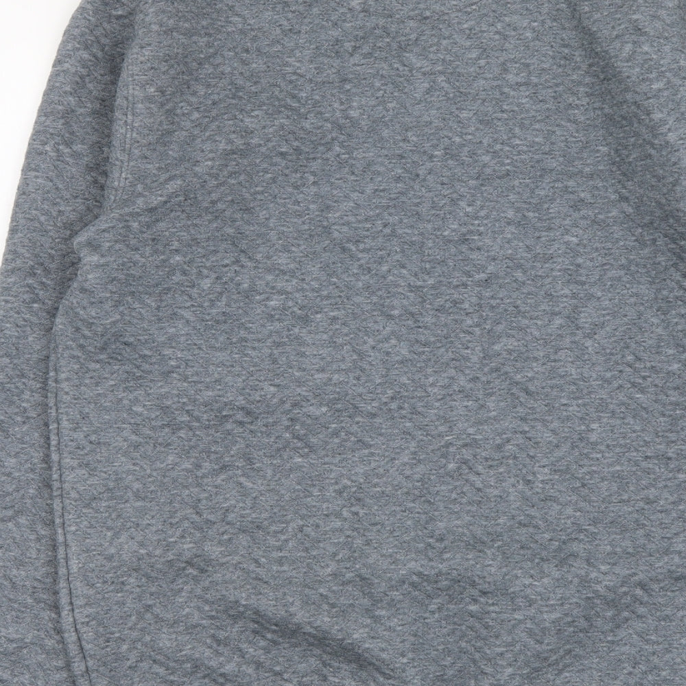 Mens UK Size S Easy Blue Henley Hoodie