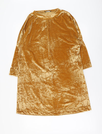 Womens UK Size S Zara Gold Tunic Blouse