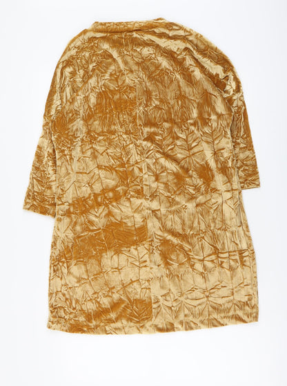 Womens UK Size S Zara Gold Tunic Blouse