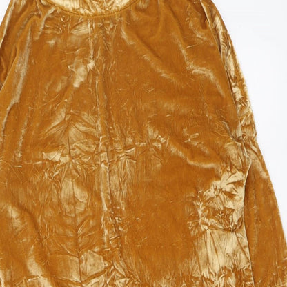 Womens UK Size S Zara Gold Tunic Blouse