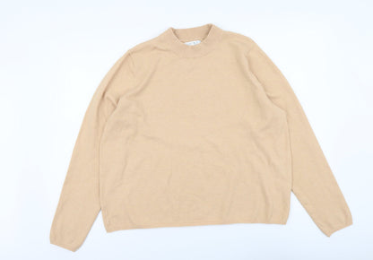 Primark Womens Beige Mock Neck Polyester Pullover Jumper Size XL