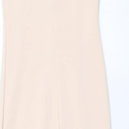 Club L Womens Pink Polyester Bodycon Size S Boat Neck Pullover - Lace Detail