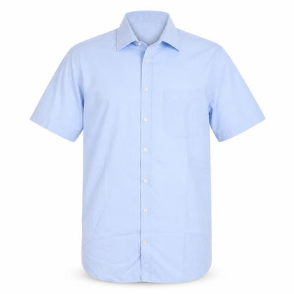 Mens UK Size 16 Marks and Spencer Blue  Button-Up Short Sleeve Casual Shirt