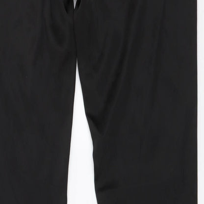 OKAY Womens Black Polyester Trousers Size 42 L31 in Regular Button