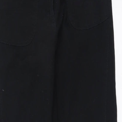 Casual Clothing Womens Black Cotton Trousers Size 42 L32 in Regular Button