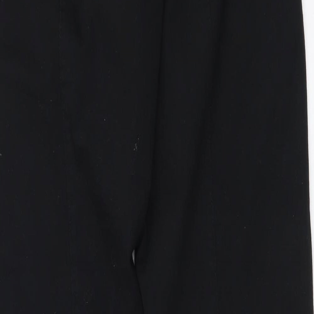Casual Clothing Womens Black Cotton Trousers Size 42 L32 in Regular Button