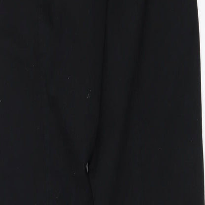 Casual Clothing Womens Black Cotton Trousers Size 42 L32 in Regular Button