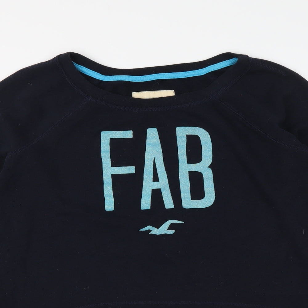 Hollister Womens Blue Cotton Pullover Sweatshirt Size M Pullover - Fab