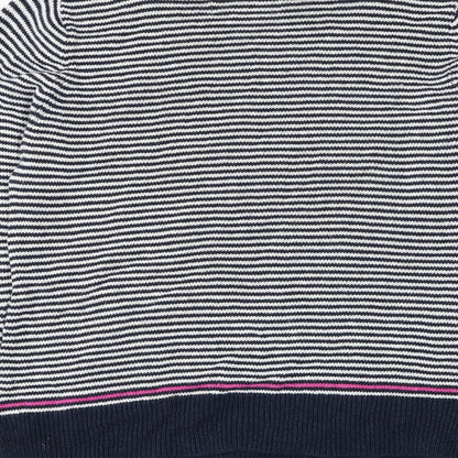 Coercion Womens Blue Boat Neck Striped Polyester Pullover Jumper Size 14