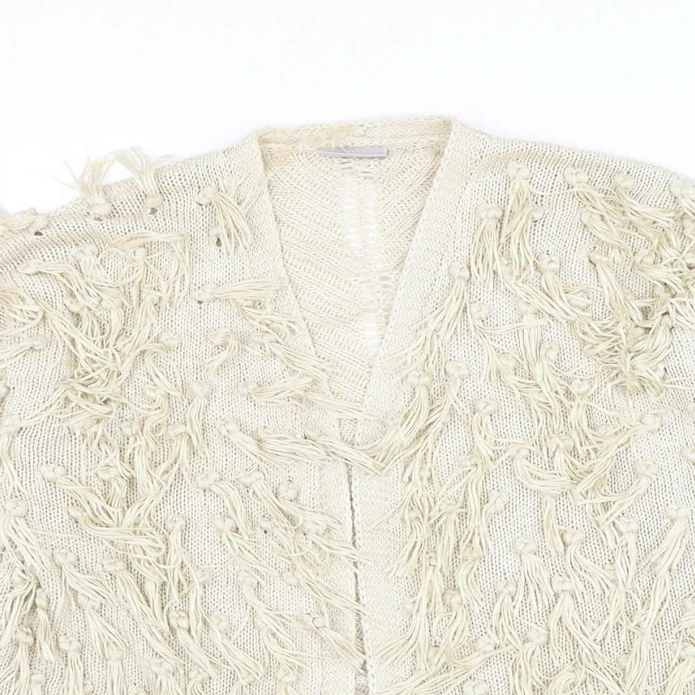 Matalan Girls Ivory V-Neck Acrylic Cardigan Jumper Size 12 Years