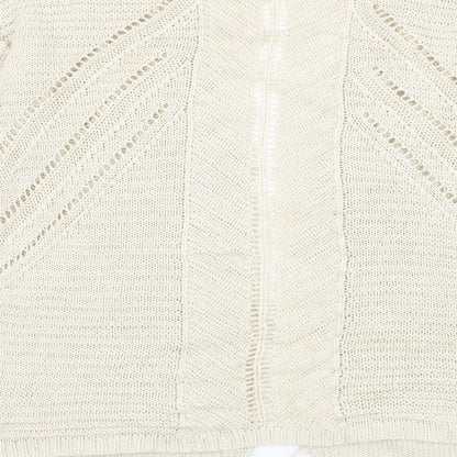 Matalan Girls Ivory V-Neck Acrylic Cardigan Jumper Size 12 Years